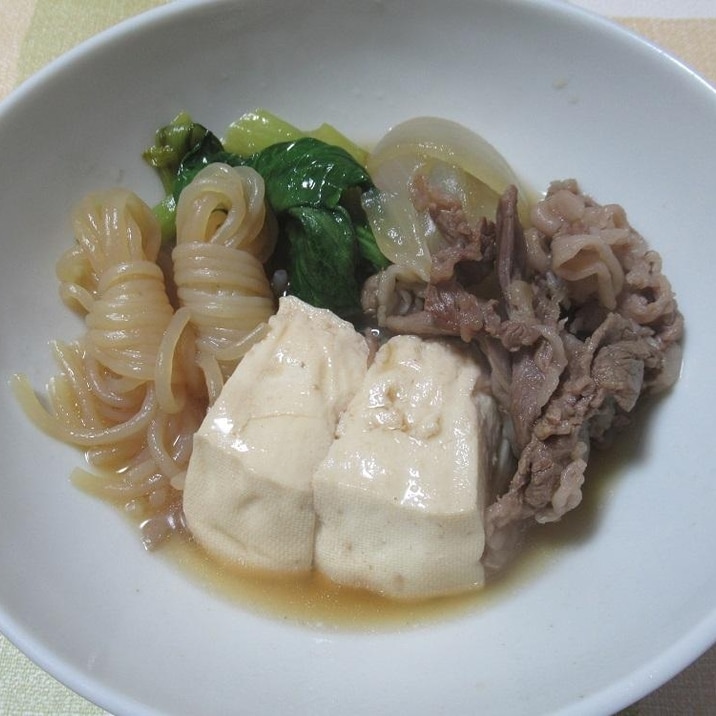 小松菜＆コンニャク入り！肉豆腐